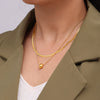 Wholesale Jewelry 316L Stainless Steel 316L Stainless Steel Geometric Round Bead Collarbone Necklace Multilayer Stacked Electroplating Style
