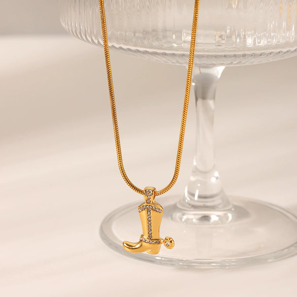 Wholesale Jewelry Stainless Steel Titanium Steel Geometric Snake Bone Chain Pendant Necklace With Electroplating