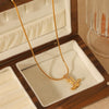 Wholesale Jewelry Stainless Steel Titanium Steel Geometric Snake Bone Chain Pendant Necklace With Electroplating