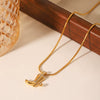 Wholesale Jewelry Stainless Steel Titanium Steel Geometric Snake Bone Chain Pendant Necklace With Electroplating