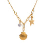 Wholesale Jewelry Stainless Steel Titanium Steel Geometric Starfish Pendant Necklace With Electroplating For Women