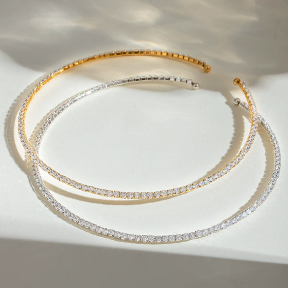 Wholesale Jewelry Stainless Steel Titanium Steel Geometric Style Electroplated Collar Necklace For Women