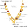 Wholesale Jewelry 316L Stainless Steel 316L Stainless Steel Geometric Style Electroplating Multielement Necklace For Women
