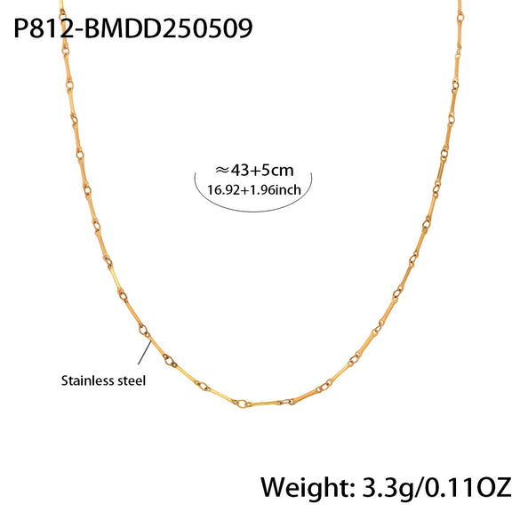 Wholesale Jewelry 316L Stainless Steel 316L Stainless Steel Geometric Style Electroplating Multielement Necklace For Women