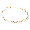 Wholesale Jewelry Stainless Steel Titanium Steel Geometric Wave Style 18K Vacuum Electroplated Collar For Women