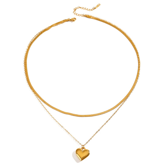 Wholesale Jewelry Stainless Steel Titanium Steel Heart Shape Pendant Necklace Electroplating For Women