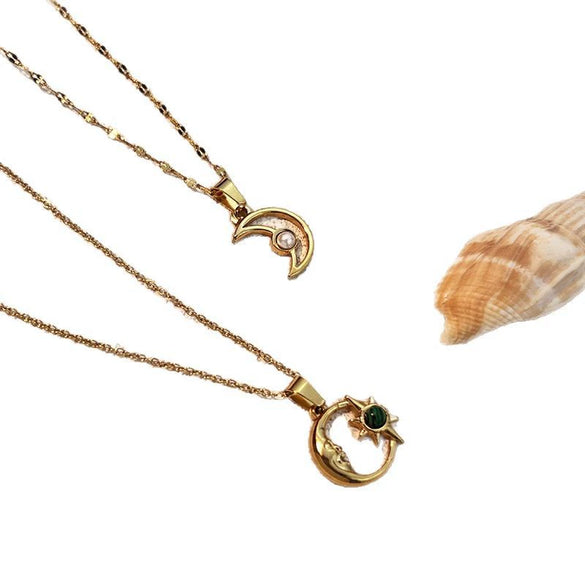 Wholesale Jewelry Stainless Steel Titanium Steel Ushaped Pendant Necklace Electroplating Minimalist Vintage Style Unisex