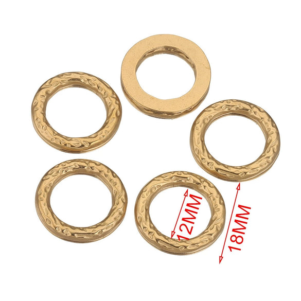 Wholesale Jewelry Stainless Steel Totem Pattern Vintage Ring Pendant Diy Earrings Making Accessories 18K Gold Electroplated