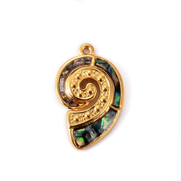 Wholesale Jewelry Stainless Steel Turtle Conch Starfish Pendant Dripping Oil Marine Life Diy Jewelry Accessories