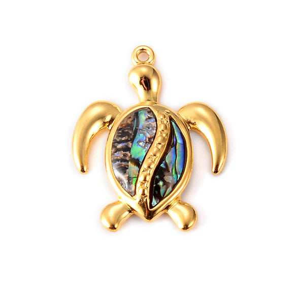 Wholesale Jewelry Stainless Steel Turtle Conch Starfish Pendant Dripping Oil Marine Life Diy Jewelry Accessories