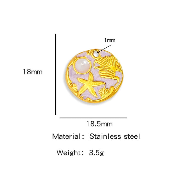 Wholesale Jewelry Stainless Steel Turtle Pendant With Dripping Oil Design For Female