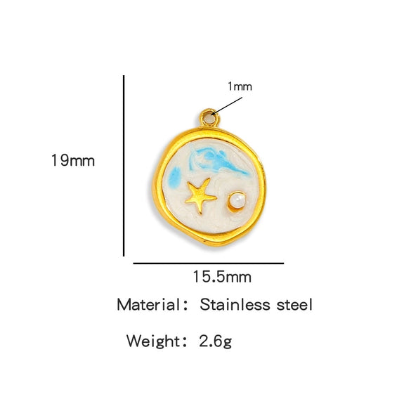 Wholesale Jewelry Stainless Steel Turtle Pendant With Dripping Oil Design For Female