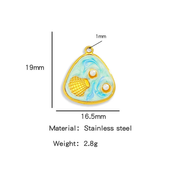 Wholesale Jewelry Stainless Steel Turtle Pendant With Dripping Oil Design For Female