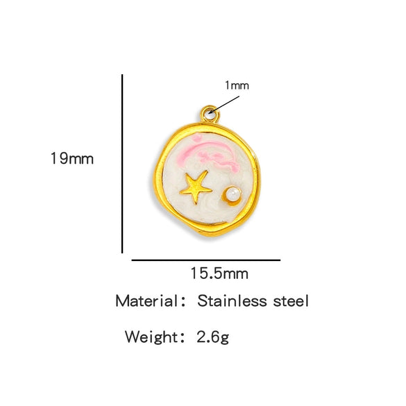 Wholesale Jewelry Stainless Steel Turtle Pendant With Dripping Oil Design For Female