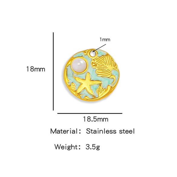 Wholesale Jewelry Stainless Steel Turtle Pendant With Dripping Oil Design For Female