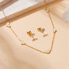 Wholesale Jewelry Stainless Steel Twopiece Set With Simple Design And Electroplating Include Necklace And Earrings