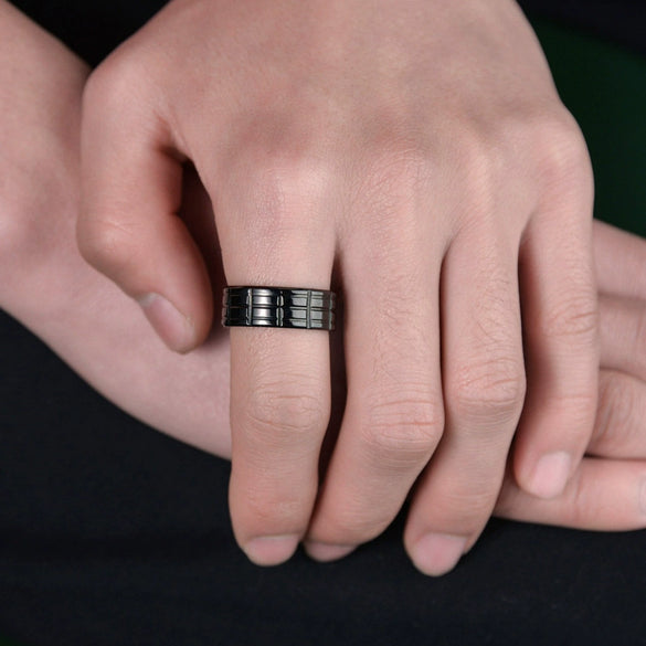 Wholesale Jewelry Stainless Steel Unisex Ring With Letters Numbers Text Electroplating Process