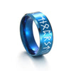Wholesale Jewelry Stainless Steel Unisex Viking Letter Ring With Electroplating