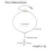 Wholesale Jewelry 316L Stainless Steel Vshaped Tassel Long Strip Inlaid Zircon Electroplated Light Luxury Women's Clavicle Necklace Bracelet