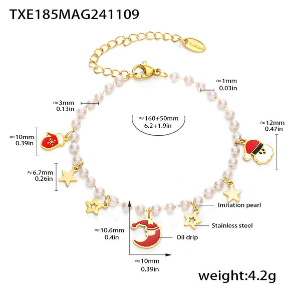 Wholesale Jewelry 316L Stainless Steel Weight Glaze Pendant Necklace And Bracelet Set With Fashion Creative Design And Electroplating Treatment