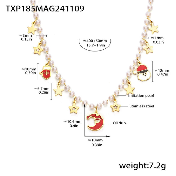 Wholesale Jewelry 316L Stainless Steel Weight Glaze Pendant Necklace And Bracelet Set With Fashion Creative Design And Electroplating Treatment
