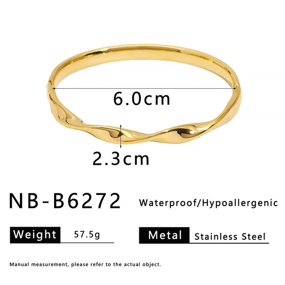 Wholesale Jewelry Stainless Steel Wide Face Cross Cast Bracelet Inlaid With Zircon Ins Wind Opening For Women 18K Vacuum Plating In Furnace