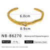 Wholesale Jewelry Stainless Steel Wide Face Cross Cast Bracelet Inlaid With Zircon Ins Wind Opening For Women 18K Vacuum Plating In Furnace