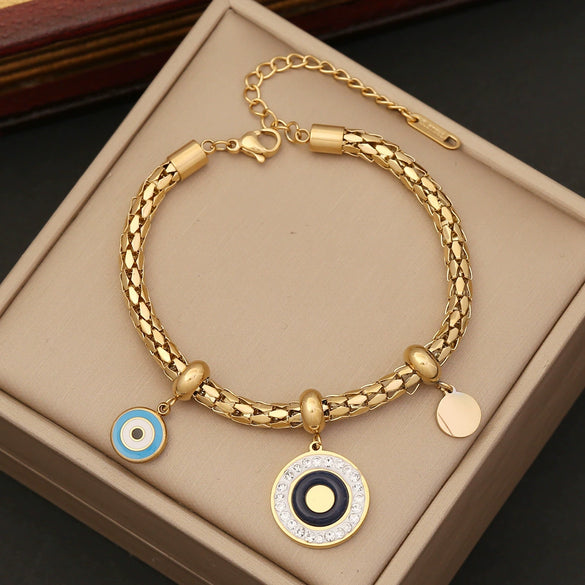 Wholesale Jewelry Stainless Steel Women's Personality Flower Palm Bracelet With Electroplating