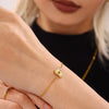 Wholesale Jewelry Stainless Steel Zircon Doublelayer Love Heart Electroplated Unisex Necklace Bracelet Suit