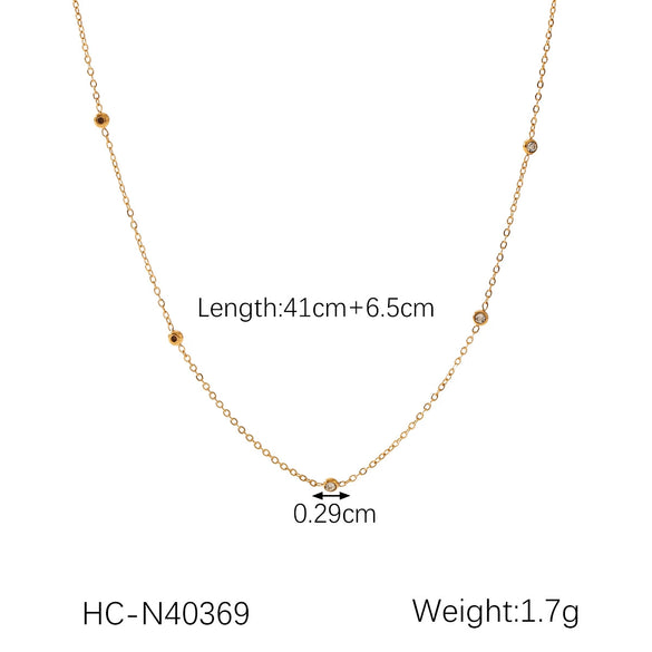 Wholesale Jewelry Stainless Steel Zircon Geometric Necklace For Women
