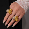 Wholesale Jewelry 316L Stainless Steel Zircon Geometric Ring Women's Gold Plated