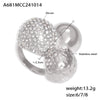 Wholesale Jewelry 316L Stainless Steel Zircon Geometric Ring Women's Gold Plated