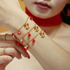 Wholesale Jewelry 316L Stainless Steel Zircon Oil Drop Red Agate Light Luxury Electroplated Necklace Bracelet Earrings Set For Women