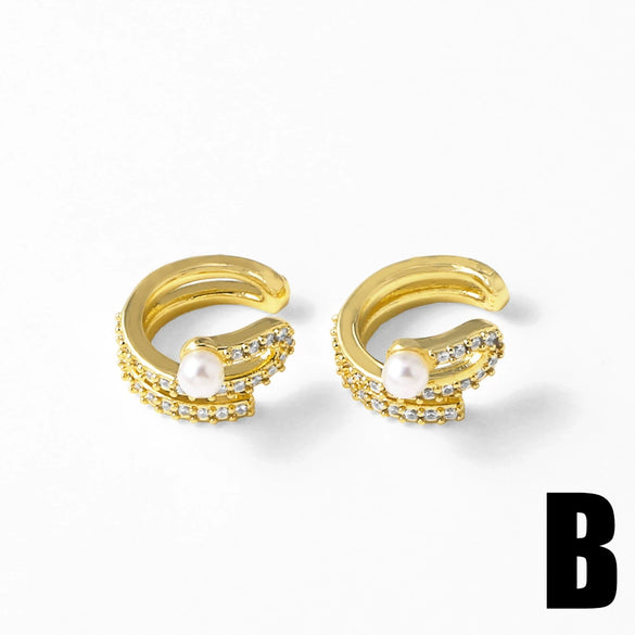 Wholesale Jewelry Star Copper Electroplated Ear Bone Clip Earrings Ear Cuff For Women