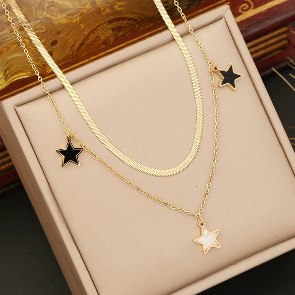 Wholesale Jewelry Star Fashion Stainless Steel Electroplated Clavicle Chain