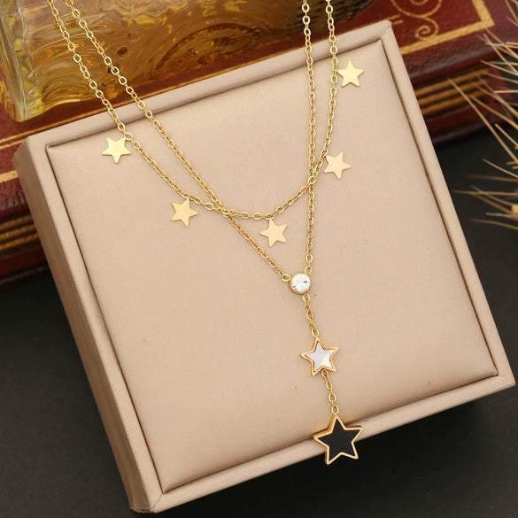 Wholesale Jewelry Star Fashion Stainless Steel Electroplated Clavicle Chain