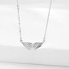 Wholesale Jewelry 925 Sterling Silver Angel Wings Necklace And Earrings For Women Fashion Personality Light Luxury Design