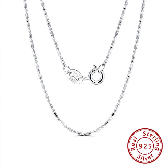 Wholesale Jewelry Sterling Silver Ball Chain Necklace With Geometric Style And Electroplating Treatment