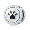 Wholesale Jewelry 925 Sterling Silver Beaded Locating Buckle Cat Dog Bone Paw Print Pendant Diy Bracelet Accessories With Dripping Oil Design For Women