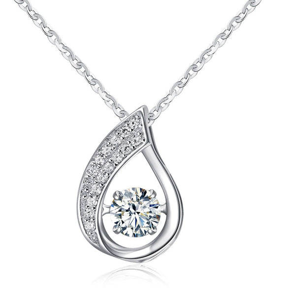 Wholesale Jewelry 925 Sterling Silver Beating Heart Pendant Necklace With Micro Inlay And Electroplating