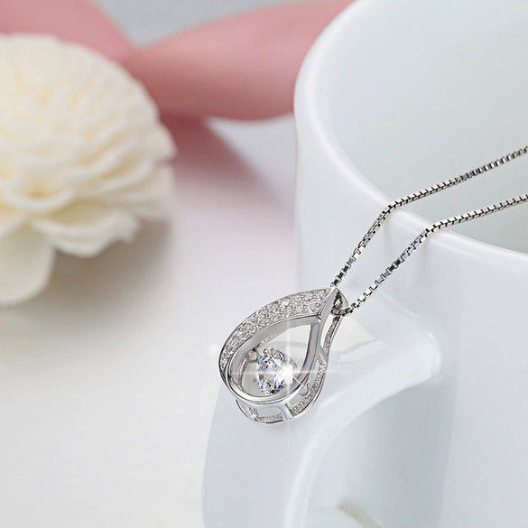 Wholesale Jewelry 925 Sterling Silver Beating Heart Pendant Necklace With Micro Inlay And Electroplating
