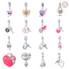 Wholesale Jewelry 925 Sterling Silver Butterfly Heart Lock Pendant Beads Dripping Oil Original Design Diy Accessories