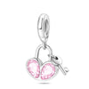 Wholesale Jewelry 925 Sterling Silver Butterfly Heart Lock Pendant Beads Dripping Oil Original Design Diy Accessories
