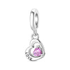 Wholesale Jewelry 925 Sterling Silver Butterfly Heart Lock Pendant Beads Dripping Oil Original Design Diy Accessories