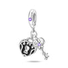 Wholesale Jewelry 925 Sterling Silver Butterfly Heart Lock Pendant Beads Dripping Oil Original Design Diy Accessories