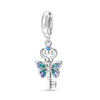 Wholesale Jewelry 925 Sterling Silver Butterfly Heart Lock Pendant Beads Dripping Oil Original Design Diy Accessories