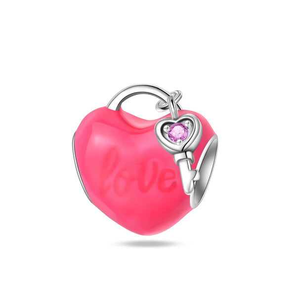 Wholesale Jewelry 925 Sterling Silver Butterfly Heart Lock Pendant Beads Dripping Oil Original Design Diy Accessories
