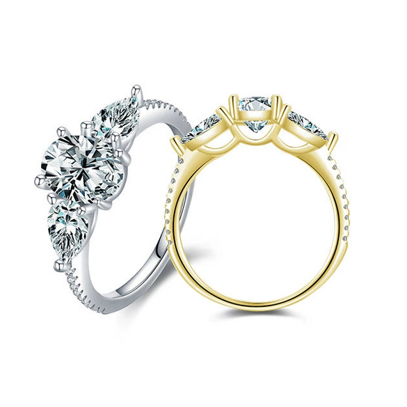 Wholesale Jewelry 925 Sterling Silver Classic Oval Simulation Diamond Light Luxury Geometric Ring