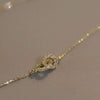 Wholesale Jewelry 925 Sterling Silver Doublering Ochain Clavicle Chain With Geometric Pattern And 18K Gold Plated For Women