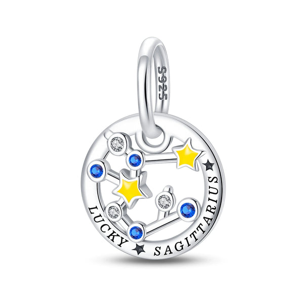Wholesale Jewelry 925 Sterling Silver Dripping Oil Twelve Constellations Pendant